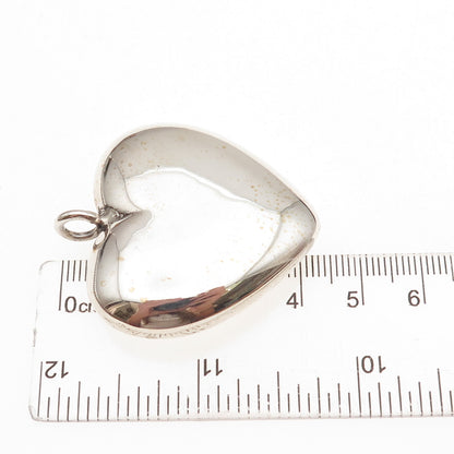 925 Sterling Silver Vintage Mexico Puffy Heart Pendant