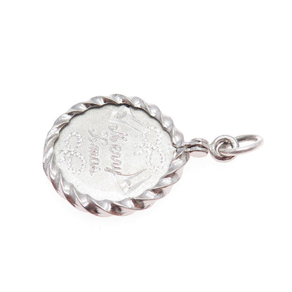 SPENCER 925 Sterling Silver Vintage Merry Christmas Charm Pendant