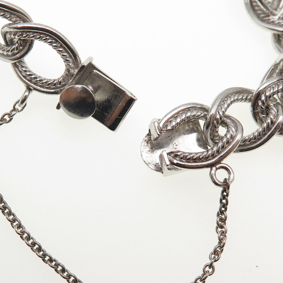 FORSTNER 925 Sterling Silver Vintage Double Curb Link Bracelet 6.75"