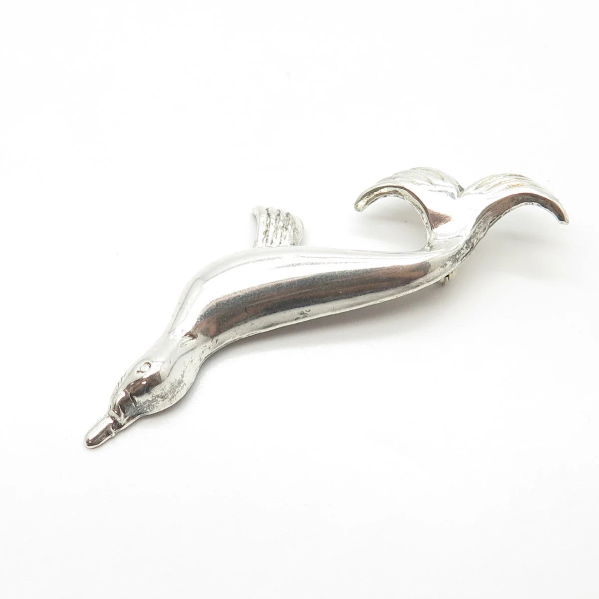 925 Sterling Silver Antique Art Deco Fur Seal Pin Brooch