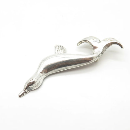 925 Sterling Silver Antique Art Deco Fur Seal Pin Brooch