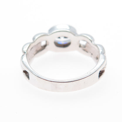 JACKSON HOLE 925 Sterling Silver Oval-Cut C Z Panther Link Ring Size 8
