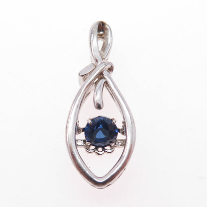 925 Sterling Silver Lab-Created Sapphire Infinity Slide Charm Pendant