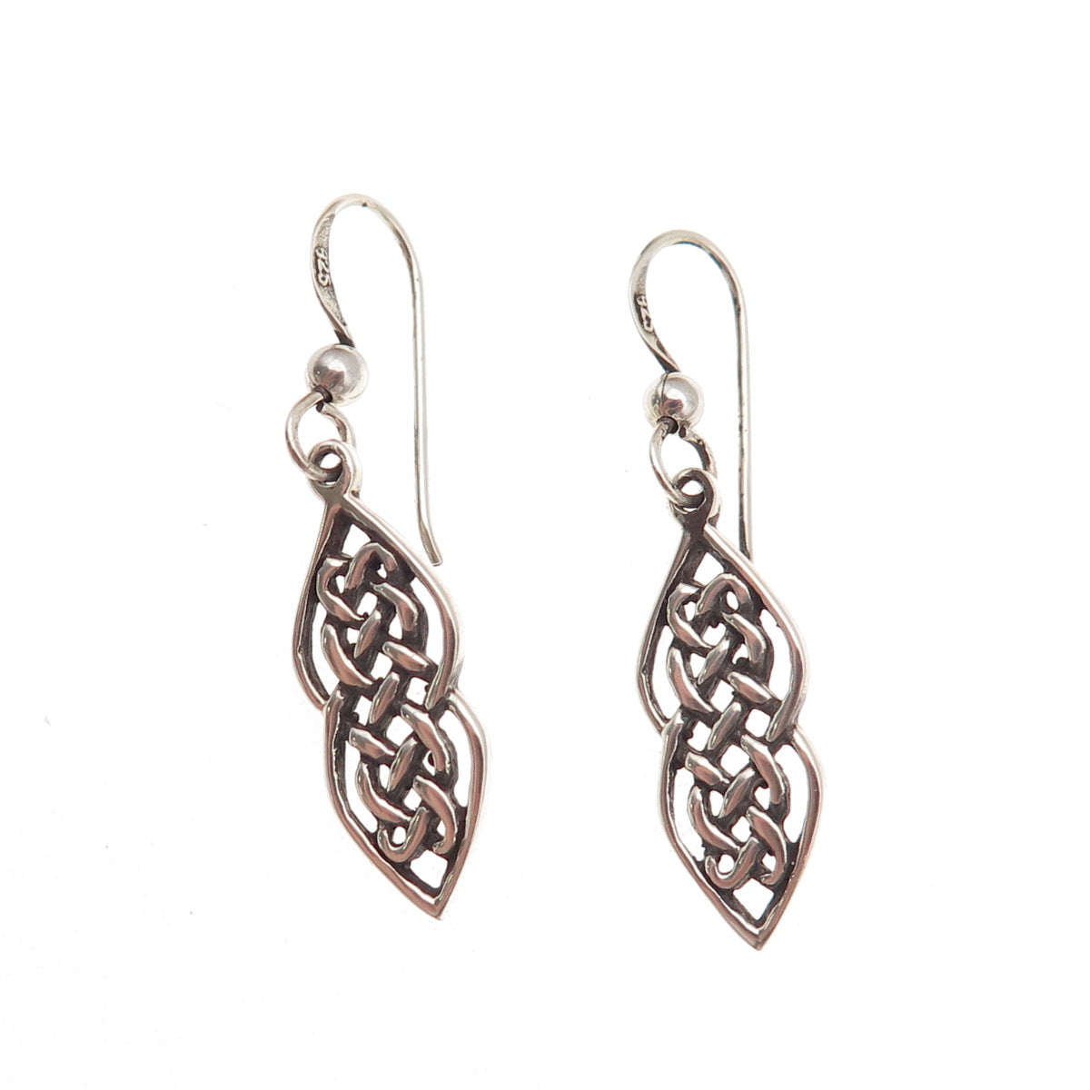 PSCL Peter Stone 925 Sterling Silver Vintage Celtic Love Knot Dangle Earrings