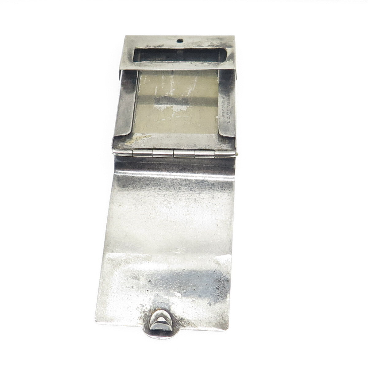 NAPIER 925 Sterling Silver Antique Engraved Vesta Match Case Holder PAT. 2285836