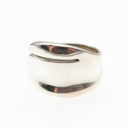 925 Sterling Silver Vintage Modernist Oxidized Ring Size 6