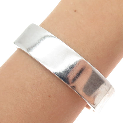 925 Sterling Vintage AC Mexico Real Turquoise Modernist Adjustable Bracelet 7"