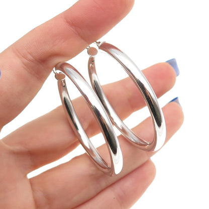 925 Sterling Silver Large Hoop Earrings