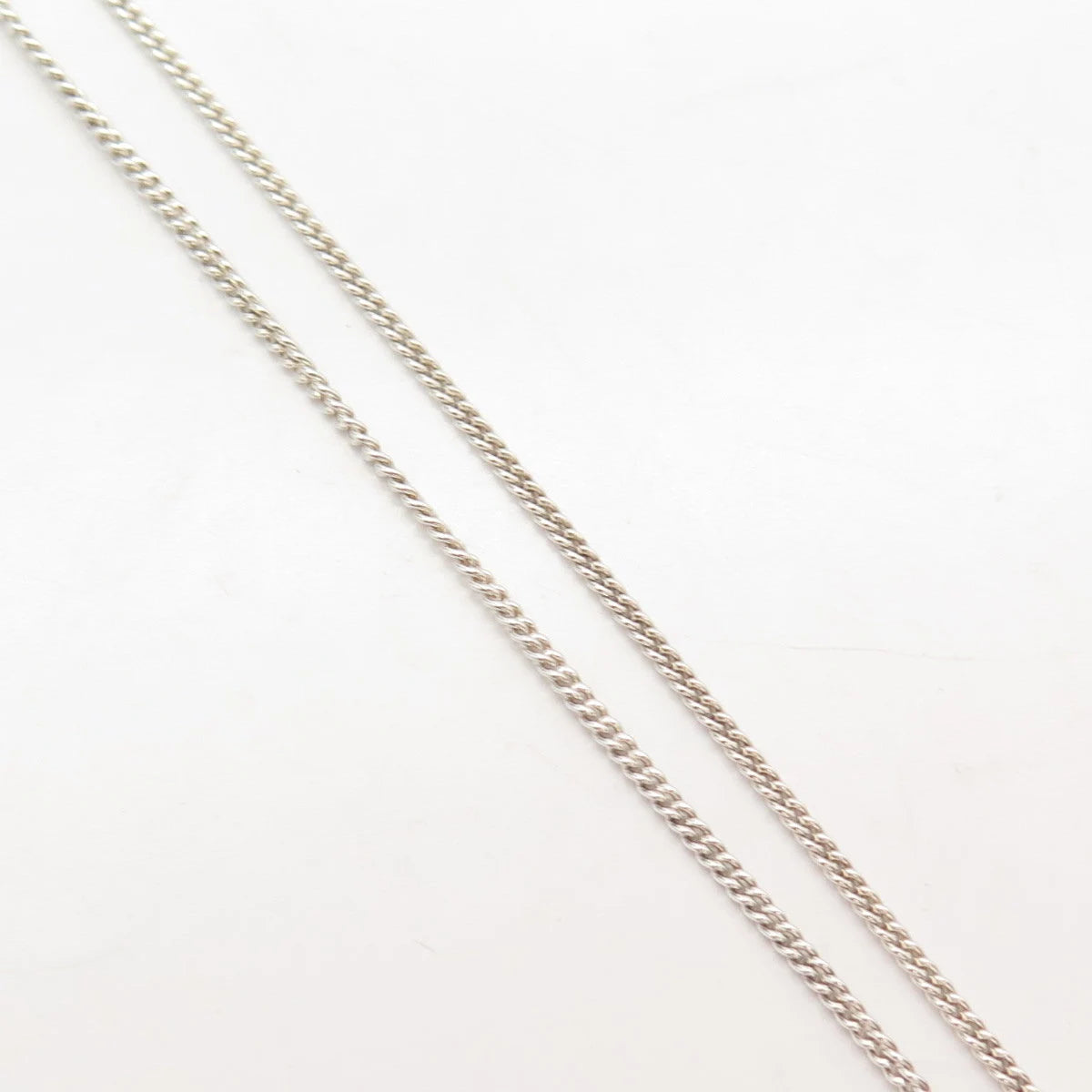 925 Sterling Silver Vintage Blue Topaz Gem Floral Cable Chain Necklace 18"
