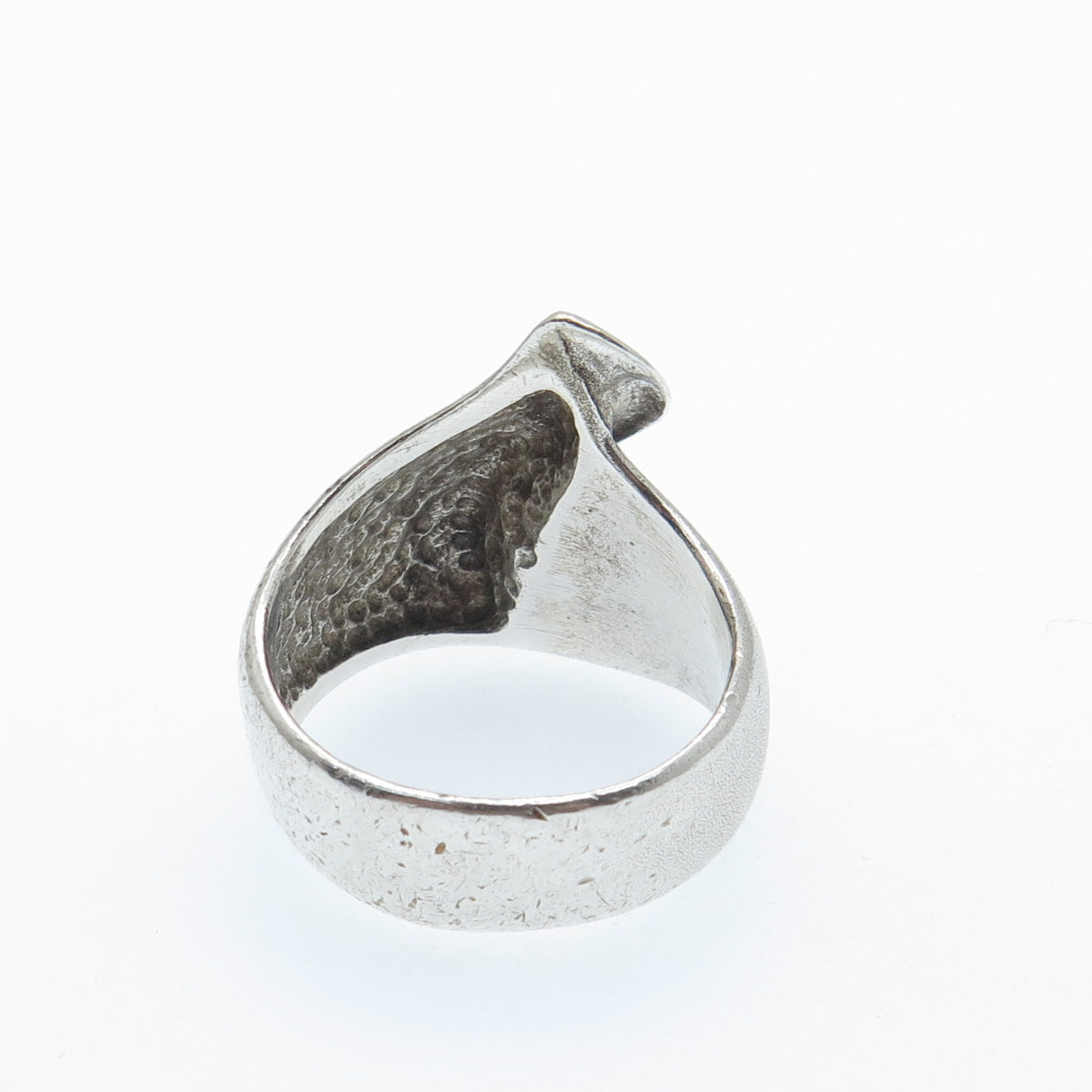 KABANA 925 Sterling Silver Vintage Modernist Flame Oxidized Ring Size 8