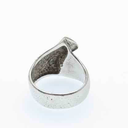 KABANA 925 Sterling Silver Vintage Modernist Flame Oxidized Ring Size 8
