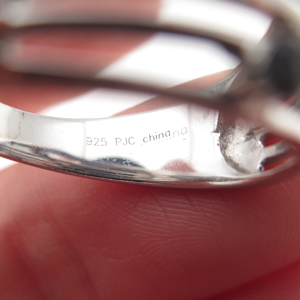 925 Sterling Silver Real Round-Cut Black Spinel Multi-Row Ring Size 7.5