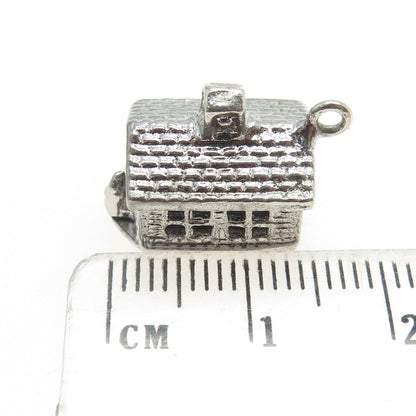 FELCHCRAFT 925 Sterling Silver Vintage Bride House 3D Charm Pendant