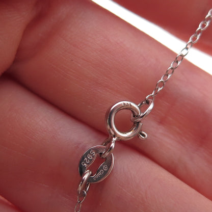 925 Sterling Silver Enamel Sunshower Cloud & Raindrop Cable Chain Necklace 18"
