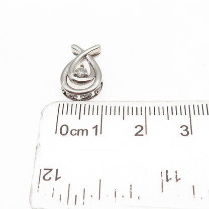 KENDRA SCOTT 925 Sterling Silver Real Diamond Teardrop Mini Slide Charm Pendant