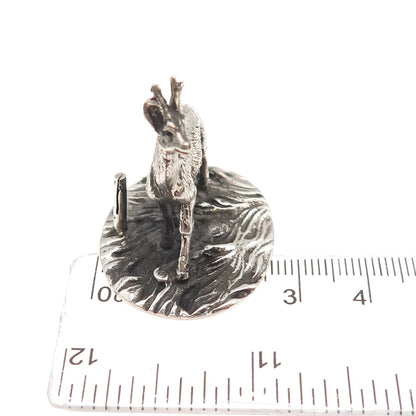 Francesco Caputo 800 Silver Vintage Italy Deer Place Card Holder