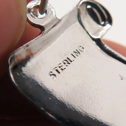 925 Sterling Silver Vintage Enamel "Diploma" Pendant