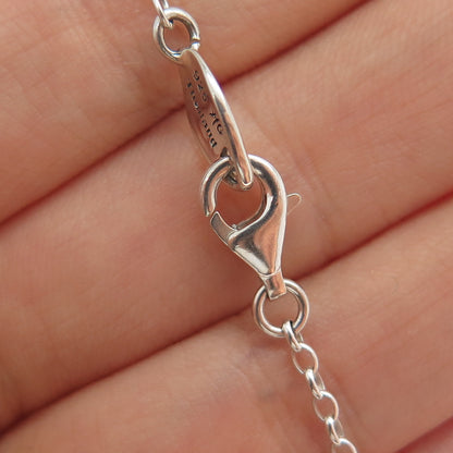 HAGIT GORALI 925 Sterling Silver Vintage Real Pearl Modernist Chain Necklace