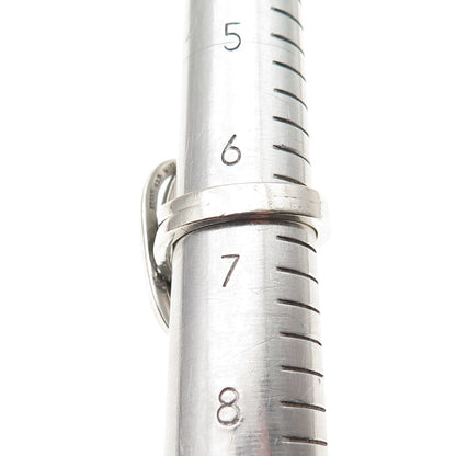 925 Sterling Silver Vintage WOL Italy Modernist Interlocked Oval Ring Size 6.5