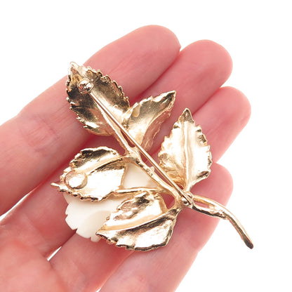 Napier 925 Sterling Silver Gold Plated Vintage Floral Pin Brooch