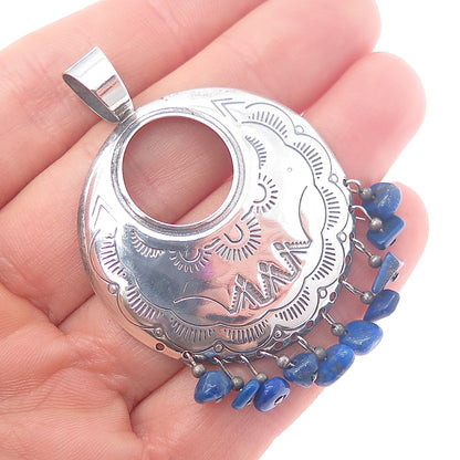 Quoc Turquoise Old Pawn Sterling Silver Vintage Lapis Pendant (missing stone)