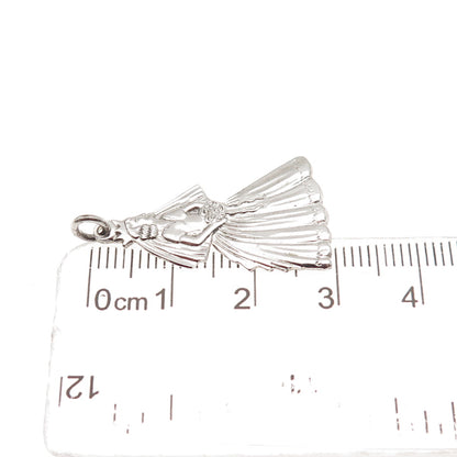 925 Sterling Silver Vintage Bride Charm Pendant
