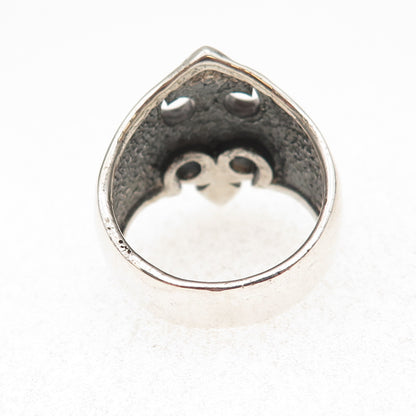925 Sterling Silver Vintage Cross Oxidized Ring Size 11.25
