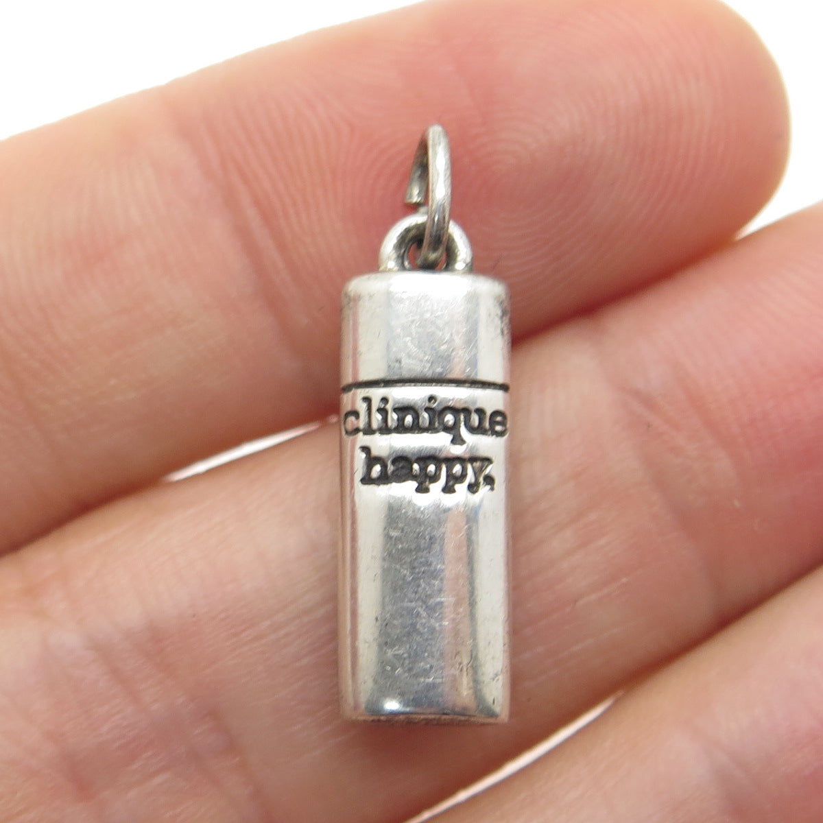 925 Sterling Silver Vintage "Clinique Happy" Female Perfume Charm Pendant