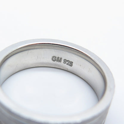 925 Sterling Silver Textured Band Ring Size 5.75