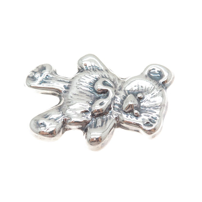 925 Sterling Silver Vintage Mexico Teddy Bear Oxidized Pendant