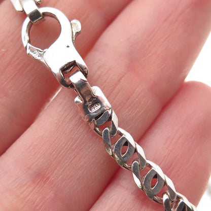 925 Sterling Silver Vintage Italy Anchor Mariner Link Bracelet 7.5"