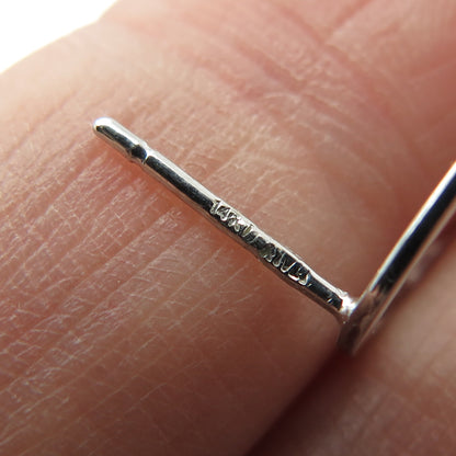 14K White Gold Italy Modernist Geometric Drop Earrings