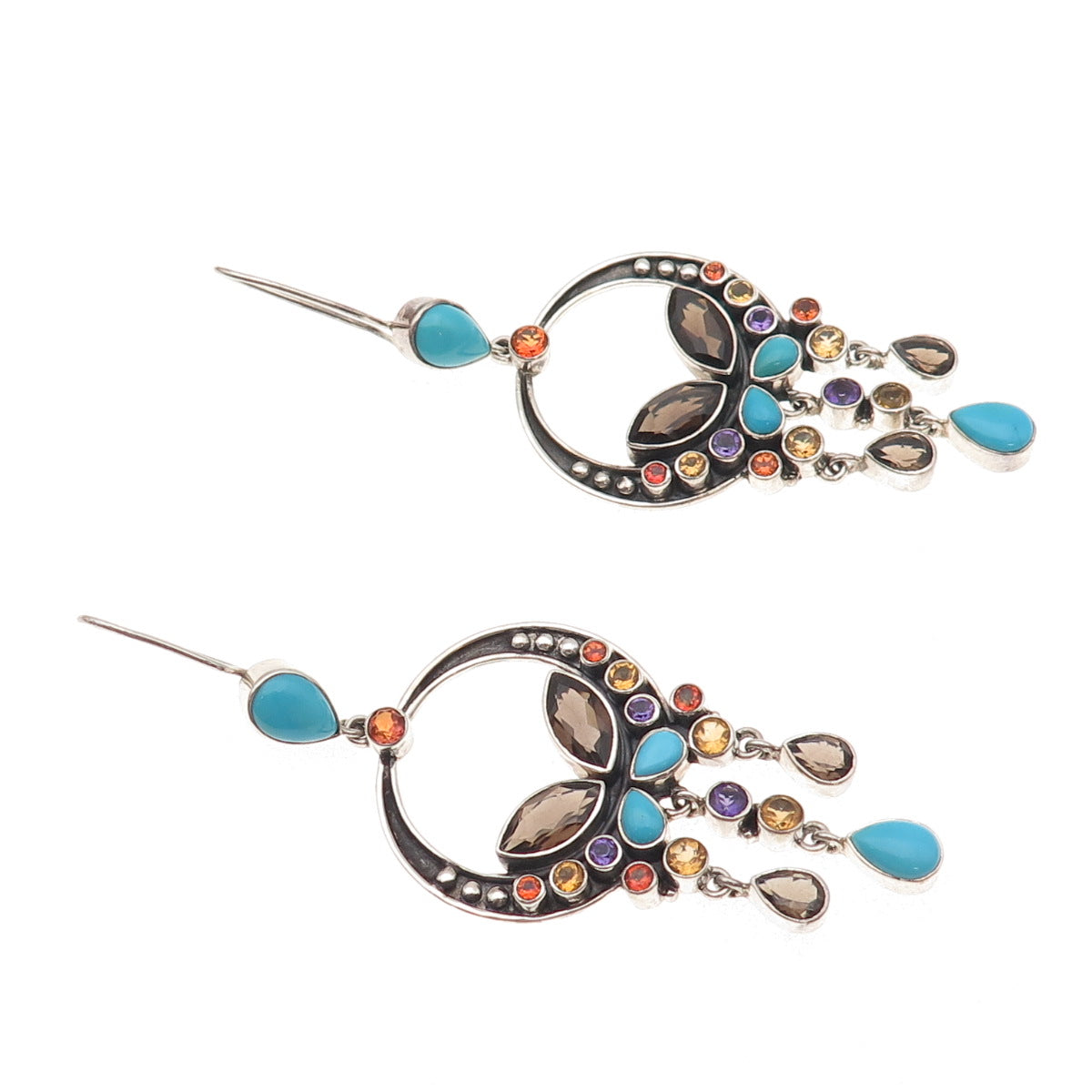 Nicky Butler 925 Sterling Vintage Real Multi-Gem Limited Edition 19/500 Earrings