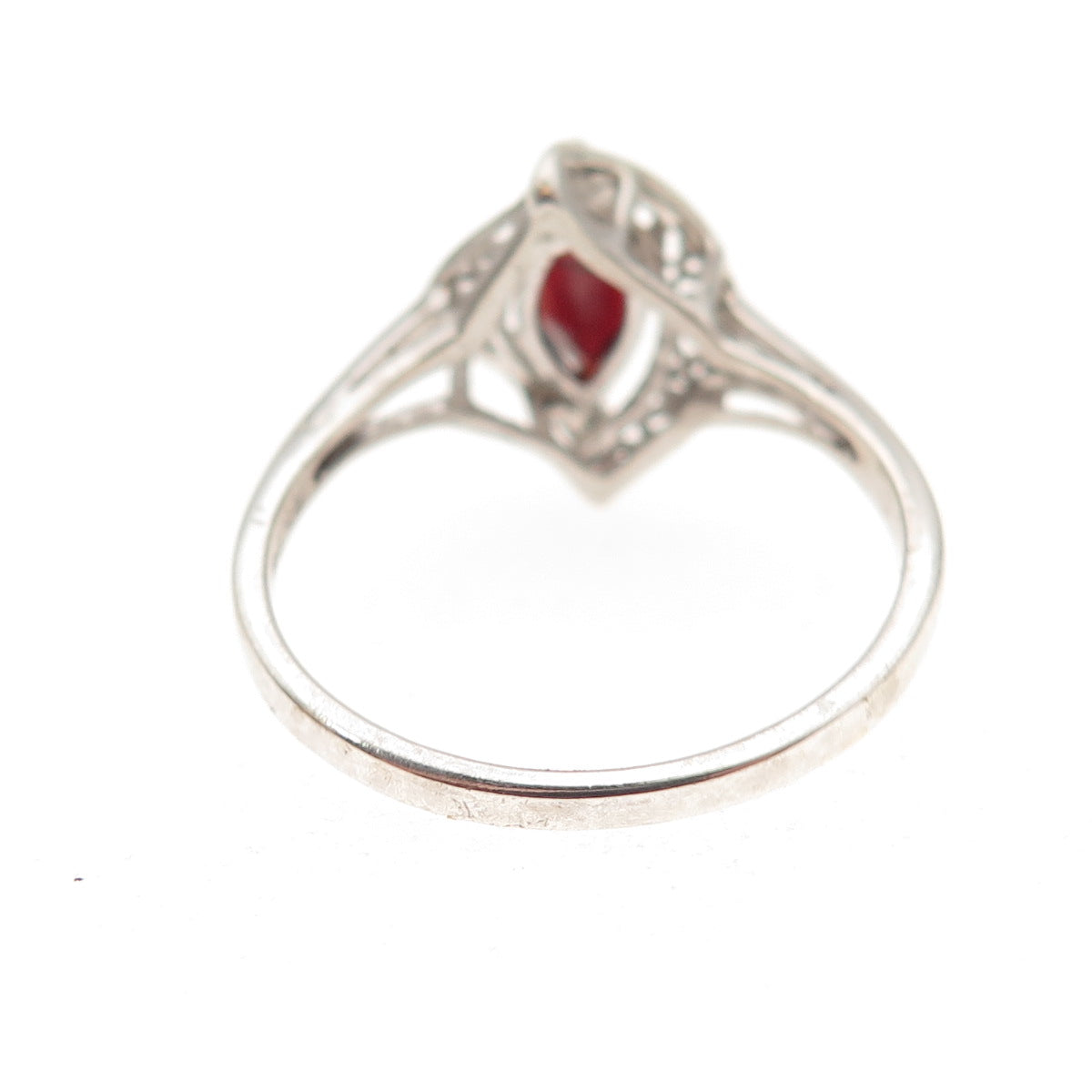 RJ Graziano 925 Sterling Silver Vintage Real Red Garnet Filigree Ring Size 10.25