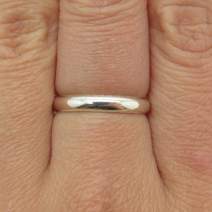 925 Sterling Silver Vintage Classic Wedding Band Ring Size 7.25