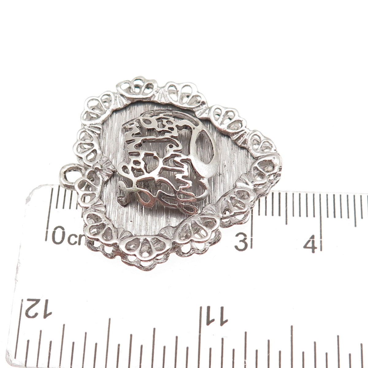 M&M Mark Mercy 925 Sterling Silver Vintage Happy Anniversary Heart Charm Pendant