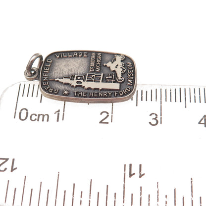 925 Sterling Silver Vintage Greenfield Village The Henry Ford Museum Pendant