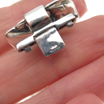 CNA Pranda 925 Sterling Silver Vintage Modernist Letter Z Link Bracelet 7.25"