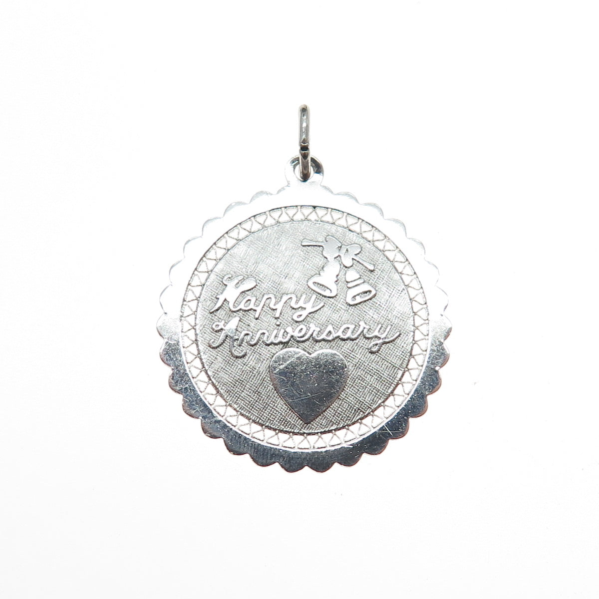 Griffith & Sons 925 Sterling Silver Vintage Happy Anniversary Charm Pendant