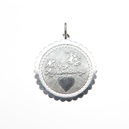 Griffith & Sons 925 Sterling Silver Vintage Happy Anniversary Charm Pendant