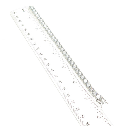 925 Sterling Silver Round-Cut C Z Tennis Link Bracelet 7"