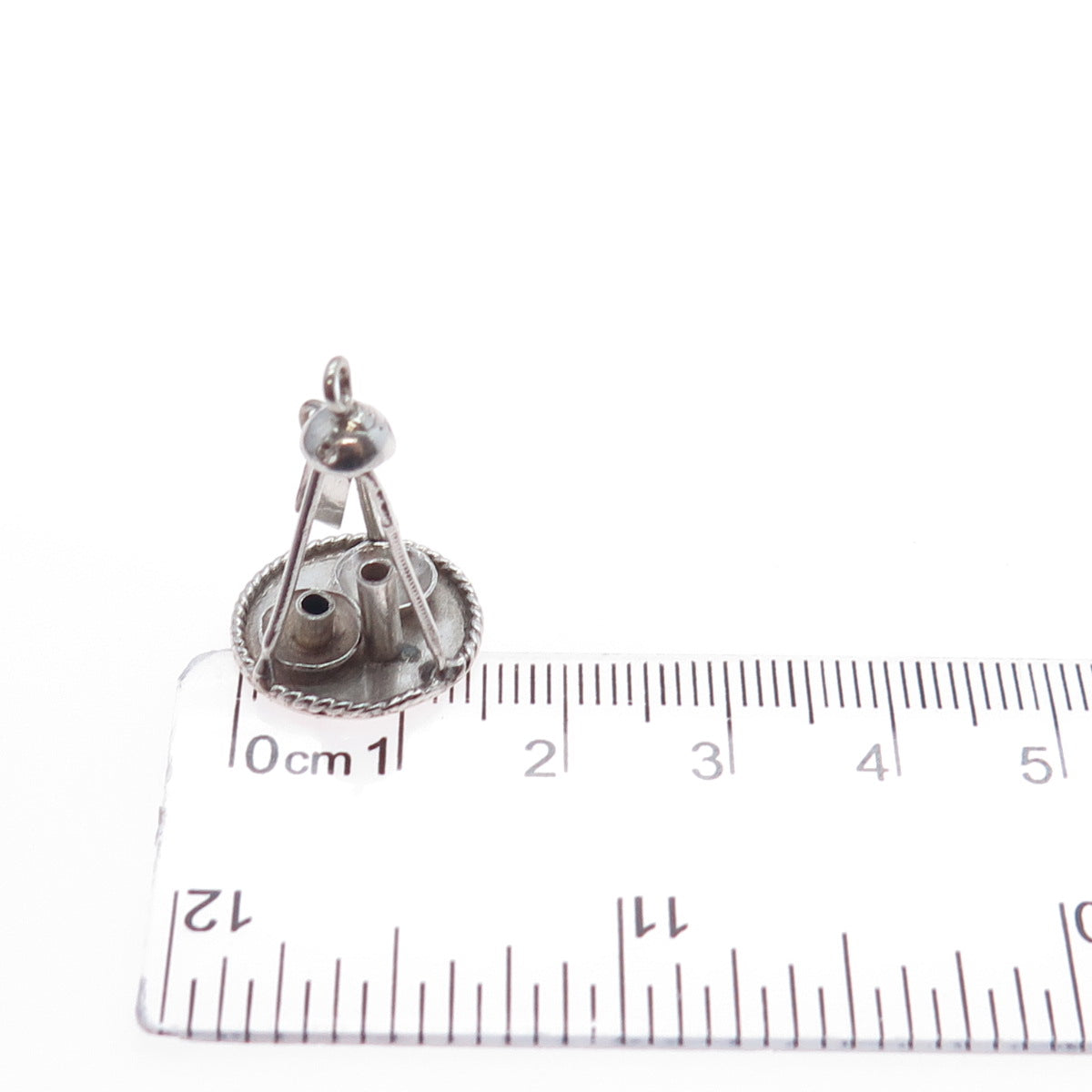 800 Silver Antique Art Deco Candle Tray Miniature 3D Charm Pendant