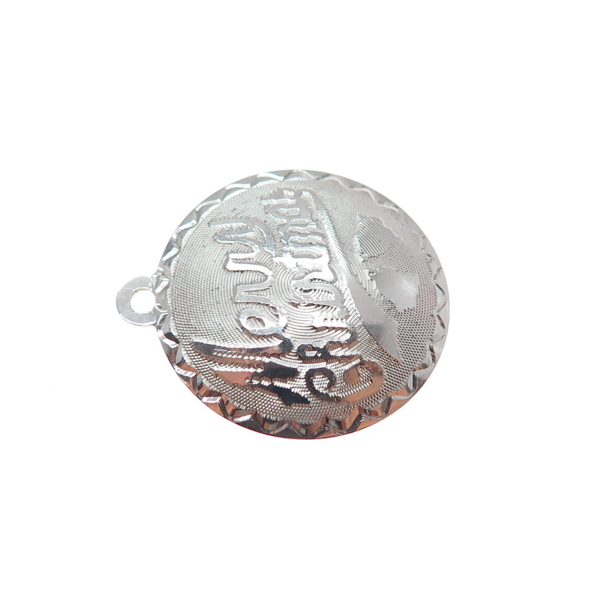 925 Sterling Silver Vintage Merry Christmas Minimalist Charm Pendant