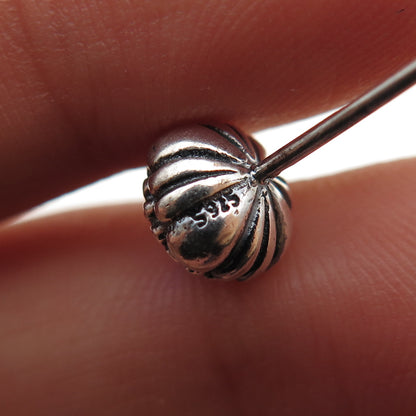 925 Sterling Silver Blue Glass Oxidized Stud Earrings