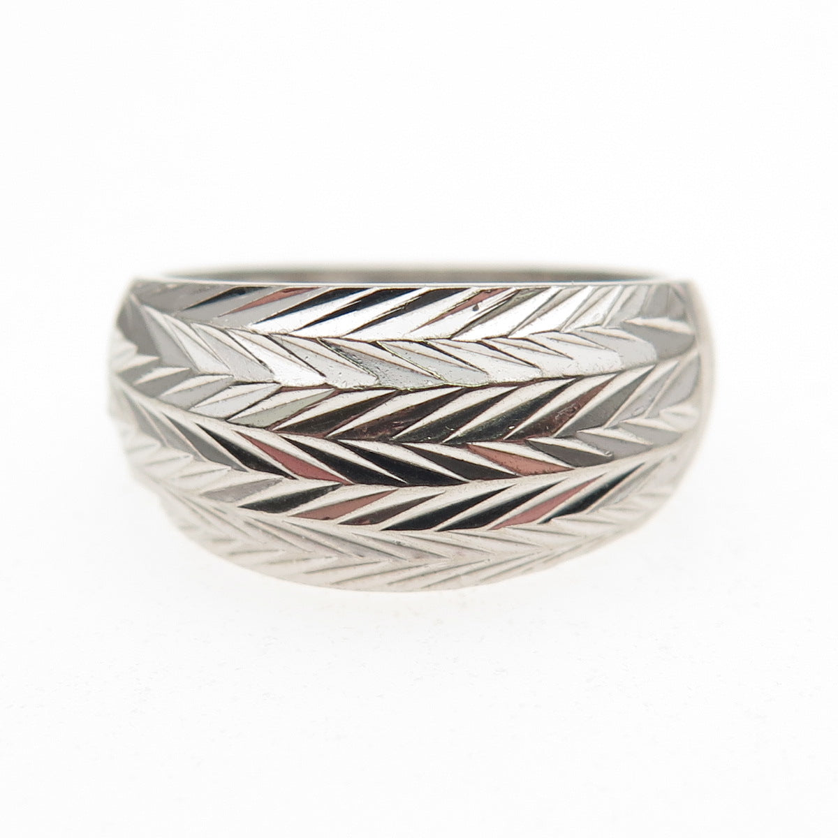 Milor 925 Sterling Silver Italy Arrow Link Ring Size 7