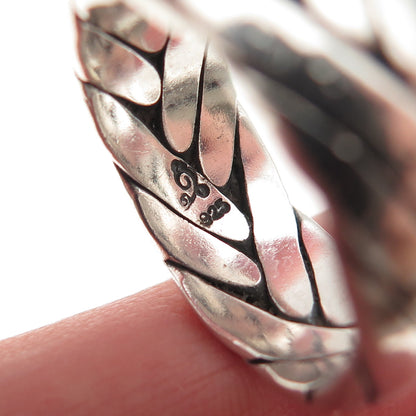 Anya 925 Sterling Silver Vintage Woven Oxidized Band Ring Size 10.75