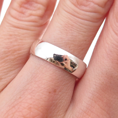 925 Sterling Silver Vintage Classic Wedding Band Ring Size 7.25