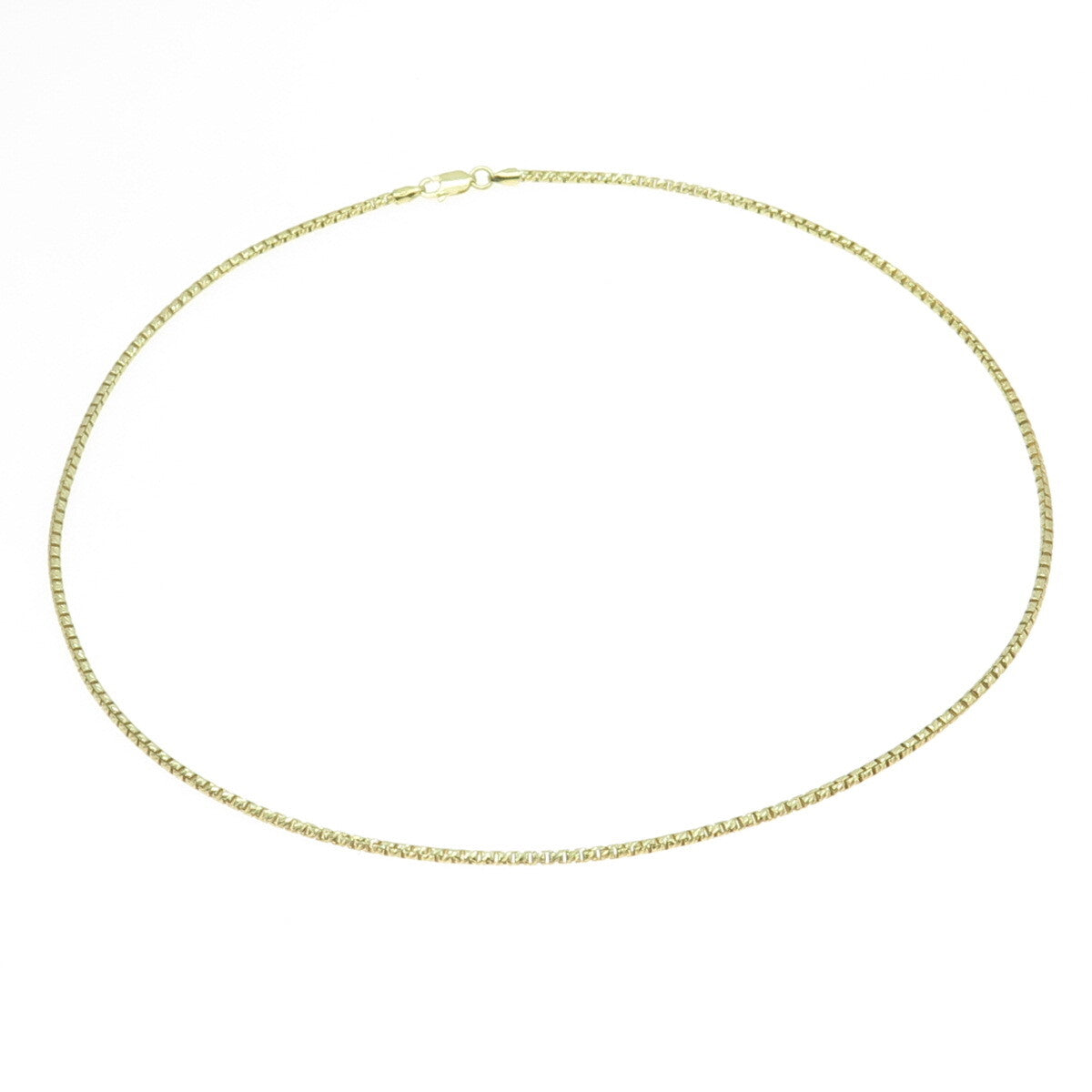 P. LUX 925 Sterling Silver Gold Plated Italy Round Box Chain Necklace 18"