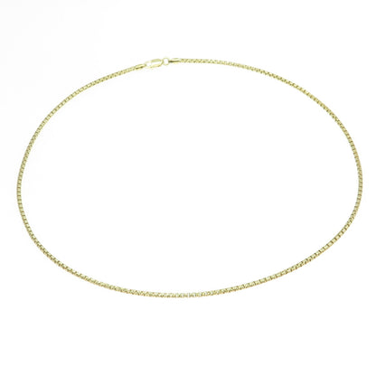 P. LUX 925 Sterling Silver Gold Plated Italy Round Box Chain Necklace 18"