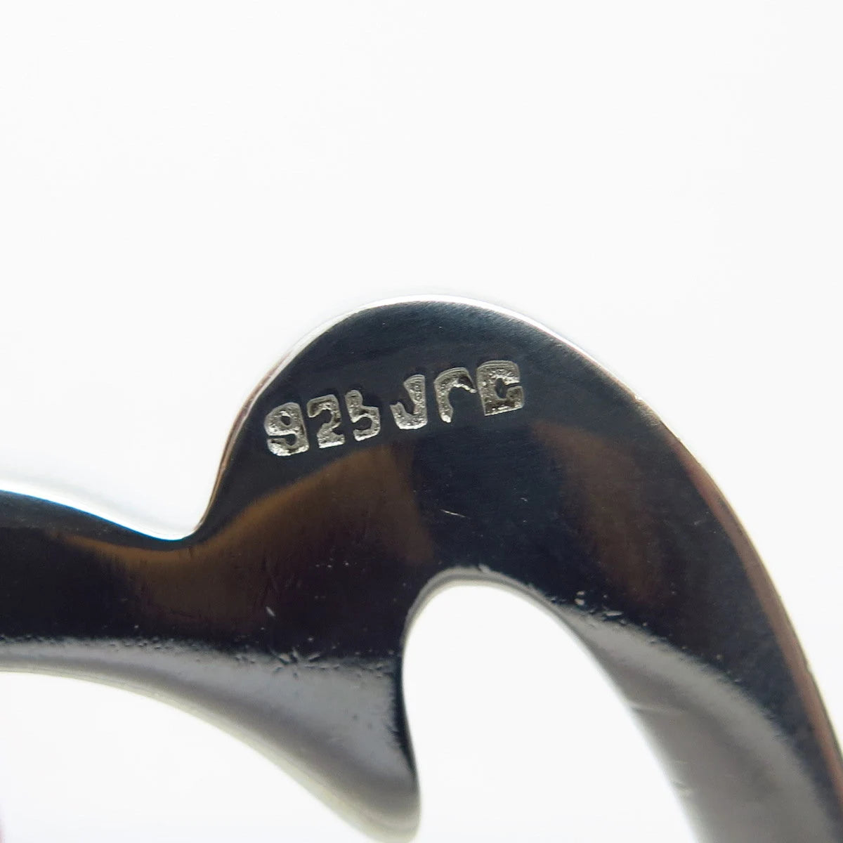925 Sterling Silver Vintage Modernist Half Heart Pin Brooch
